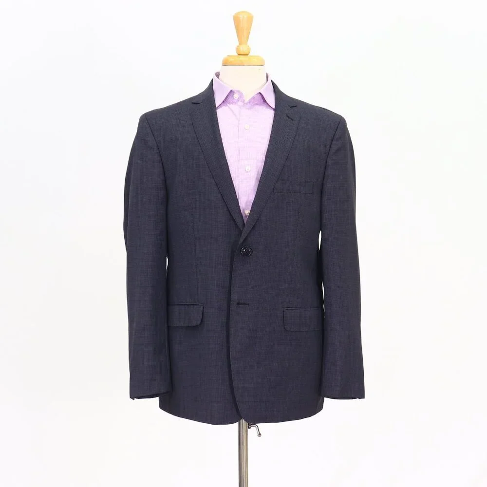 DKNY 44R Gray Blazer Sport Coat Jacket 2-Button Check T406